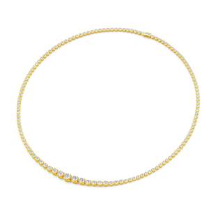 Collar de tenis de lujo con diamantes cultivados en laboratorio con certificación IGI, chapado en oro de 14K/18K y rodio, corte brillante, 18g, para mujer, fiesta, boda - Product Image 4