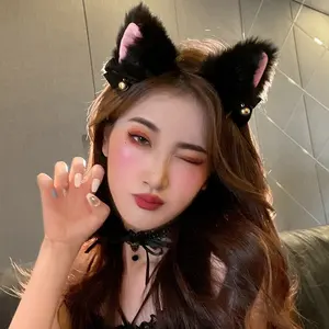 Kore Lolita Cosplay kedi kulaklar kafa dans parti kostüm kurt tilki kulak peluş Hairband kızlar Kawaii saç aksesuarları sahne