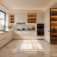 Cuisine Intelligente de Luxe Intégrée avec Meubles Électroménager Intégrés et Unités d'Affichage – Cuisine Modulaire Minimaliste High-Tech