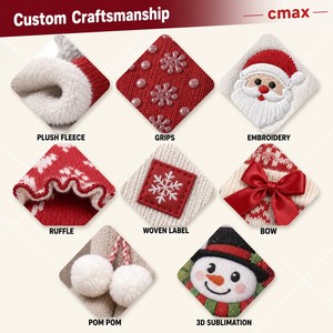 Chaussettes <span class=keywords><strong>de</strong></span> Noël en peluche personnalisées pour un hiver douillet, vente en gros, étiquette privée, OEM, ODM, livraison rapide - Product Image 2