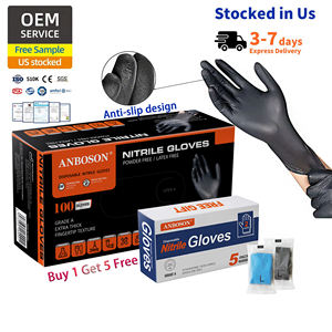Anboson Guantes de Nitrilo de 5 mil con Tecnología de Inmersión Secundaria, Guantes de Nitrilo Desechables de 4g para Uso Médico e Industrial - Product Image 1