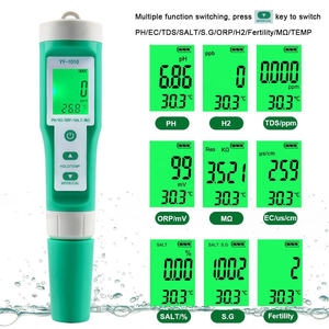 <span class=keywords><strong>10</strong></span> 1 compteur de salinité alimentaire <span class=keywords><strong>PH</strong></span>/ORP/EC/H2/S.G/TDS/SALT/TEMP/résistivité engrais testeur de qualité de l'eau Portable LCD bouton batterie - Product Image 2