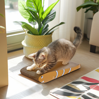 Grattoir pour chat en papier ondulé durable de haute qualité Style classique Panneau à gratter pour chat écologique Parfait comme ménage de chat