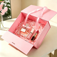 Boîte cadeau rigide de luxe à double porte magnétique avec design à rabat, finition pailletée et bronzée pour parfums, cosmétiques, bougies et cadeaux
