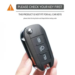Funda de cuero y aleación de zinc para llave de <span class=keywords><strong>Citroen</strong></span> Berlingo 2021 <span class=keywords><strong>C3</strong></span> III <span class=keywords><strong>Aircross</strong></span> C4 C4L C5 C6 C8 Picasso y Peugeot 208 2019 308 - Product Image 5