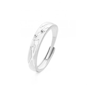 Bagues de couple ajustables en forme d'étoile bleue, bagues de promesse assorties avec diamants en étoile ouverte
