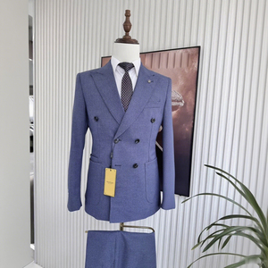 Completo Tuxedo da <span class=keywords><strong>Uomo</strong></span> <span class=keywords><strong>Slim</strong></span> <span class=keywords><strong>Fit</strong></span> Monopetto 2 Pezzi per Matrimoni, Feste ed Eventi Aziendali, Traspirante e Taglie Forti - Product Image 6