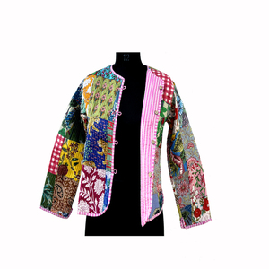 Nouvelle veste en polaire épaisse imprimée pour femmes, réversible, en coton, manteau court d'hiver pour filles à prix avantageux - Product Image 6