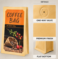 Sacs d'emballage pour café avec valve et fermeture éclair, anti-odeur, qualité alimentaire, impression en héliogravure personnalisable