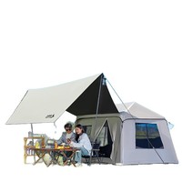 Tente de camping gonflable d'extérieur, tente pneumatique Oxford imperméable, abri familial pour le camping avec kit de gonflage