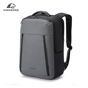Kingsons Men's Laptop <b>Backpack</b> Water Resistant Business Travel Gray Black Solid Color Shoulder <b>Straps</b> Spring 2026 - Product Image 2