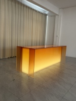 Comptoir de bar moderne en acrylique YMZ avec éclairage LED, meuble rectangulaire pour salle à manger, idéal pour la maison, les pubs, les clubs et les événements