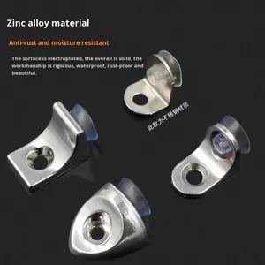 Support de fixation mobile en acier chromé <span class=keywords><strong>pour</strong></span> étagère de séparation de cuisine, armoire, meuble, support fixe <span class=keywords><strong>pour</strong></span> verre, accessoires de mobilier, triangle - Product Image 3