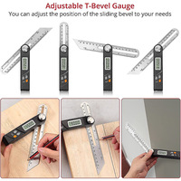 Règle d'angle numérique Roktools en forme de T, réglable, avec niveau à bulle et règle droite pour le travail du bois, mesure 360 degrés