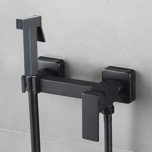Miscelatore doccia da parete moderno quadrato in ceramica spazzolata con getto a pioggia, monocomando caldo/freddo, per bagno femminile - Product Image 4