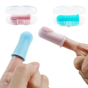 Fábrica venda direta pet toothbrush cão dedo escova limpa fácil uso para pequenos animais