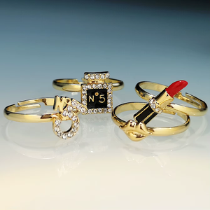 Set di Anelli a Forma di Rossetto per Donne, Design Creativo, Accessorio per Dita da Indossare Quotidianamente - Product Image 5