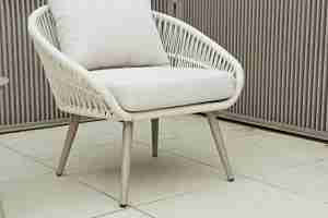 Modern Outdoor Aluminum Rope Coffee Set <b>Garden</b> Furniture with Stacked <b>Table</b> and Chair for Leisure & Entertaining - Product Image 6