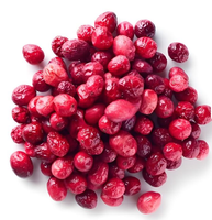 Petit paquet de canneberges entières lyophilisées sans additifs, collation saine prête à manger