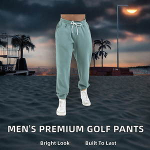 Pantalones Casuales Transpirables de Alta Calidad para Hombre, 95% Algodón, 5% Elastano, Pantalones de Golf de Lana, Frente Plano, Tinte Liso, Peso Medio, Lotes en Existencia - Product Image 2