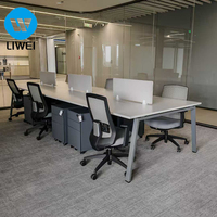 LIWEI - Estaciones de Trabajo Modernas de Madera, Escritorio para Computadora Modular, Extensible y Personalizable, Cubículos de Oficina para 4-10 Personas, Zonificados y Fáciles de Armar