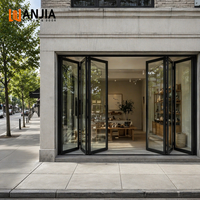 Porte pliante en verre aluminium au design moderne personnalisé, porte de séparation commerciale, porte d'entrée pliante, portes commerciales pliantes