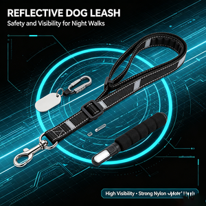Laisse réfléchissante pour chien, laisse de sécurité nocturne en nylon pour animaux de compagnie, pour chiens de taille moyenne et grande, pour la promenade en extérieur - Product Image 5