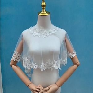 Voile de mariée en dentelle noire de haute qualité, nouvelle mode, cape blanche, châle de mariage en vrac, châle de mariage en vrac - Product Image 5