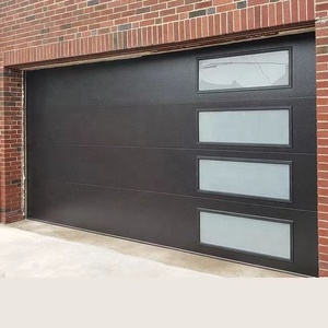 8x8 10x10ft 16x7ft Portes <span class=keywords><strong>de</strong></span> <span class=keywords><strong>garage</strong></span> sectionnelles noires coulissantes motorisées avec fenêtre Finition en bois <span class=keywords><strong>Porte</strong></span> <span class=keywords><strong>de</strong></span> <span class=keywords><strong>garage</strong></span> isolée à rabat - Product Image 4