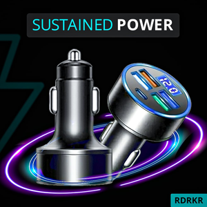 Cargador de Coche LED de 250W con 5 Puertos de Carga Rápida PD QC3.0 USB C, Cargador de Teléfono para Coche, Adaptador Tipo C para Coche - Product Image 3