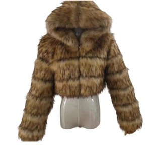 Cappotti S-8XL eleganti a maniche lunghe taglie forti di colore puro da donna con cerniera alla moda invernale pelliccia di volpe sintetica da donna - Product Image 3