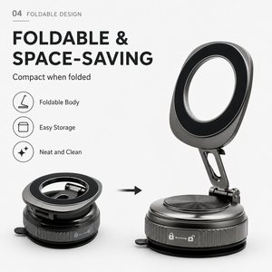 Soporte Magnético Portátil para Teléfono <span class=keywords><strong>de</strong></span> <span class=keywords><strong>Coche</strong></span>, Brazo Metálico Plegable, Base <span class=keywords><strong>de</strong></span> Succión <span class=keywords><strong>de</strong></span> Gel, Aleación <span class=keywords><strong>de</strong></span> Aluminio, Rotación <span class=keywords><strong>de</strong></span> 360°, Certificado RoHS REACH - Product Image 4