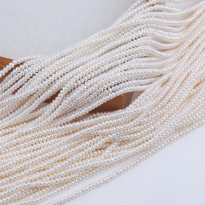 Perles d'eau douce naturelles recyclées de Zhuji, 3-4 mm, en vrac, semi-finies, pour collier DIY, accessoires avec trou central - Product Image 5