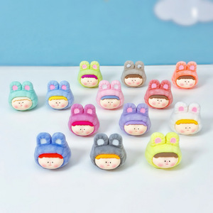 Poupées en peluche floquées mignonnes de couleur rouge vif, accessoires de bijoux DIY, 13 couleurs, style frais et doux - Product Image 2
