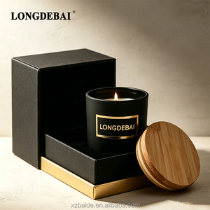 Venta al por Mayor de Recipientes Redondos de Vidrio Ámbar para Velas de 4oz, 10oz, 12oz, 14oz y 8oz, Frascos de Vidrio Vacíos para Velas con Tapa - Product Image 4