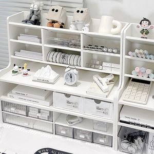 Desk Organizer Multi Compartment Storage Shelf 6 Tier Rectangle Standing Type Office Desktop Makeup Living Room Modern Style - Product Image 3