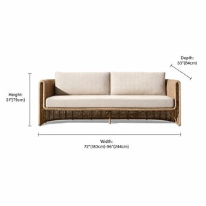 Weatherproof All weather Wicker <b>Outdoor</b> <b>Sofa</b> Deep Enveloped Seating Garden Lounge Couch for Modern Villa Deck - Product Image 2