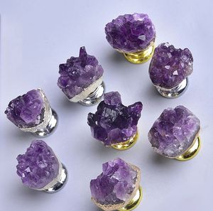 Amethyst alami Cluster kabinet pegangan pintu kabinet laci Amethyst Cluster kenop tarik pegangan - Product Image 3