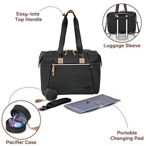 Sac à langer BSCI avec étui à sucettes et matelas à langer, grand sac de voyage Dikaslon pour maman, sac à langer pour bébé garçon - Product Image 4