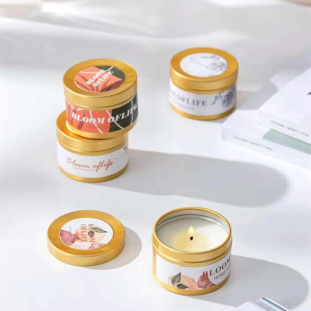 AROMA HOME Özelleştirilmiş Mini Siyah ve Altın Renk Hediye Seti 5 Koku Ev Kokusu Kokulu Soya Balmumu Mum 2