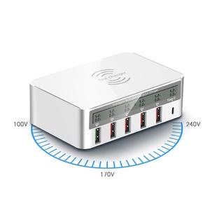 <span class=keywords><strong>LCD</strong></span> đa chức năng USB Home Charger 50 Wát 6 cổng máy tính để bàn Trạm Sạc với QC 3.0 và 10 Wát không dây cho điện thoại/máy tính bảng - Product Image 5