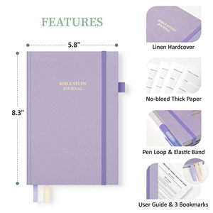 Journal d'étude biblique « Aimez Dieu avec passion » – Couverture rigide en tissu bleu, versets personnalisés, cadeau idéal, journal biblique en lin - Product Image 5