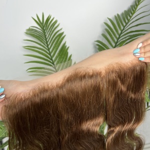 Vente en gros de cheveux humains vietnamiens bruts non traités, densité 150, avec dentelle HD 5x5, 13x4, 13x6 # 4 mèches brunes foncées Body Wave avec frontal <span class=keywords><strong>et</strong></span> closure - Product Image 6