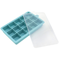 Bac à glaçons réutilisable en silicone à 15 compartiments pour l'été, qualité alimentaire, pour la fabrication de petits glaçons carrés à la maison