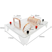 Educational Model Plastic Field Magnet Square Coil Electromagnetism Experiment Teaching Instrument Portable Black 25*19*8cm