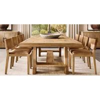 Table à manger extensible personnalisable en bois de style campagnard américain RH avec chaises – Mobilier de maison pour usage professionnel et de conférence