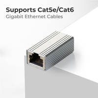 Coupleur RJ45 Femelle-Femelle Sans LED, pour Câble Réseau Gigabit, Boîtier en Alliage d'Aluminium, Vente en Gros OEM