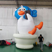 Canard gonflable géant décoratif avec téléphone de jeu et toilettes pour exposition
