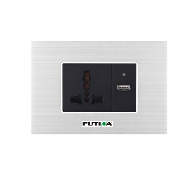 <strong>Universal</strong> 118 Type Double 3pin <strong>Universal</strong> Wall <strong>Socket</strong> <strong>With</strong> USB Outlet