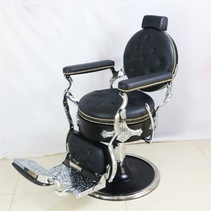 Silla de Barbero Portátil de Estilo Antiguo, Silla de Peluquería con Bomba Hidráulica y Base Redonda, en Venta - Product Image 1